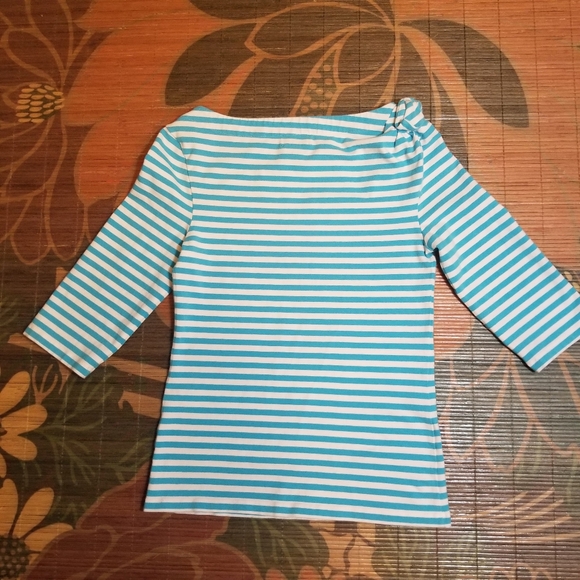 Kate Spade Turquoise & White 3/4 Sleeve Tee - Picture 8 of 8